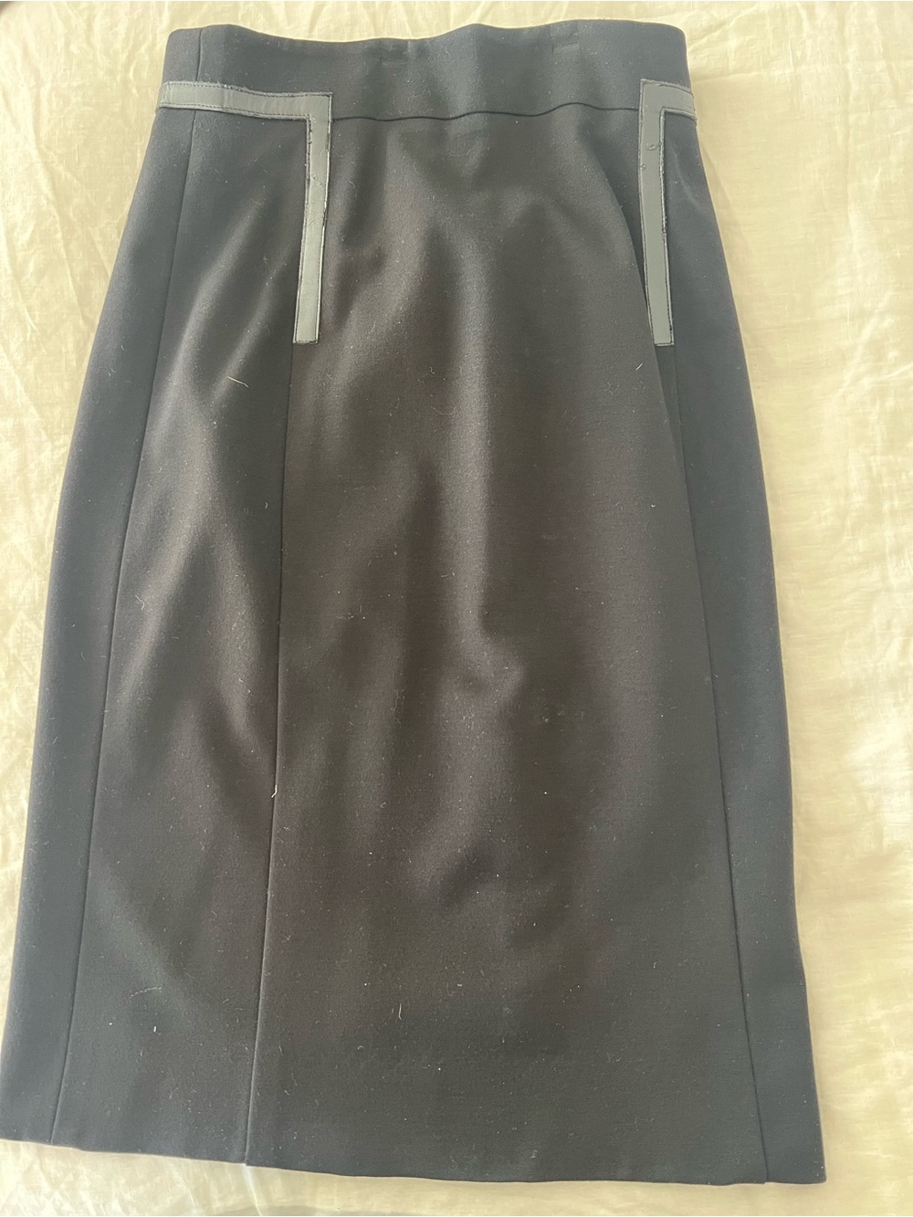 Akris Punto Black Pencil Skirt with Trim Detail